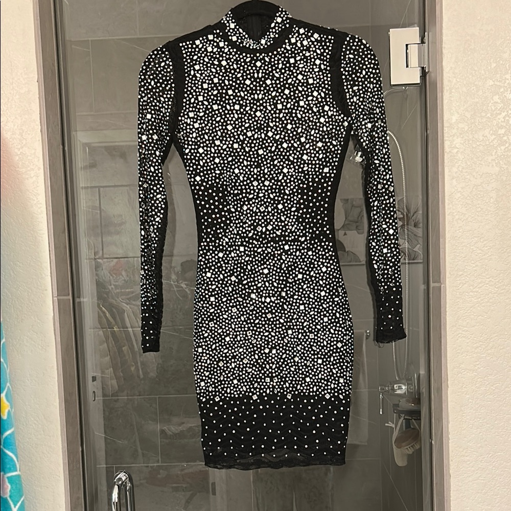 Elegant Black and White Dress